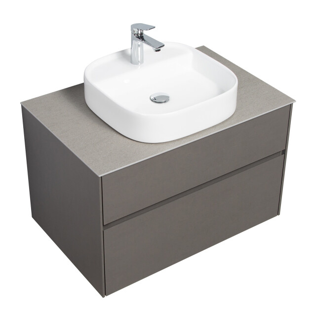 Badplaats Badkamermeubel set hamilton 80 cm steen grijs badmeubel met 3180999 large
