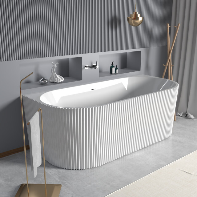 Badplaats Ligbad havana 170 x 80 x 58 cm half vrijstaand bad hoogglans 3181087 large