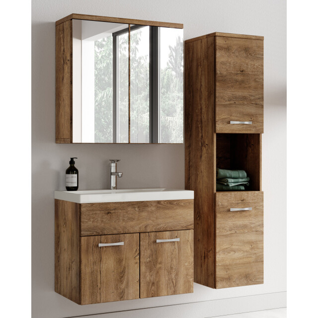 Badplaats Badkamermeubel set montreal 01 60 cm bruin badmeubel met 3181075 large