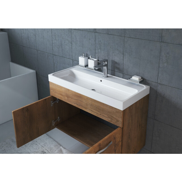 Badplaats Badkamermeubel set paso 01 80 x 40 cm bruin badmeubel met 3181377 large