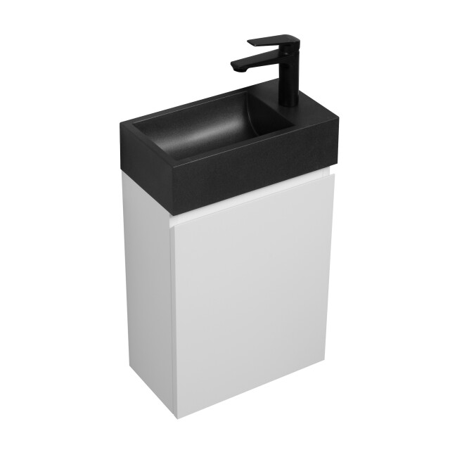 Badplaats Toiletmeubel angela 40 x 22 cm mat fonteinmeubel met zwarte 3181209 large