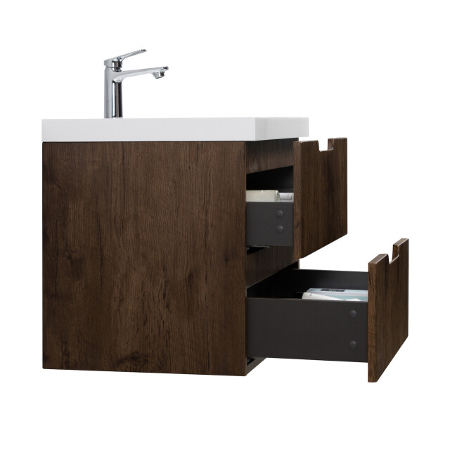 Badplaats Badkamermeubel set thermis 100cm rose wood badmeubel met wastafel 3181096 large