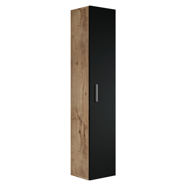 Badplaats Badkamerkast pluto 30 x 30 x 150 cm kastanje eiken met zwart - 3181128 large