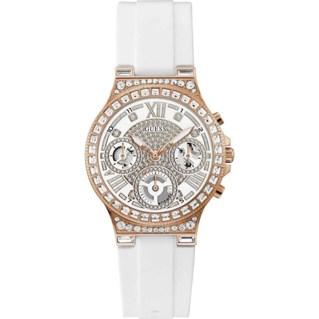 Guess Te siliconen horloge voor stijlvolle gelegenheden Guess Witte Siliconen Horloge Voor Stijlvolle Gelegenheden large