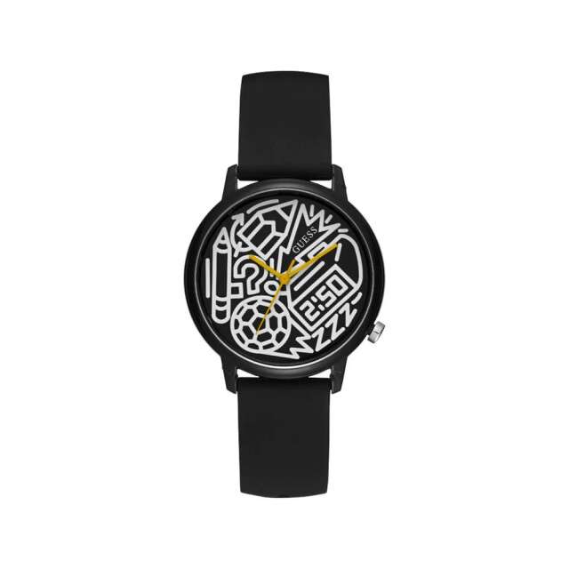Guess Siliconen horloge voor stijlvolle dames Guess Zwart Siliconen Horloge Voor Stijlvolle Dames large