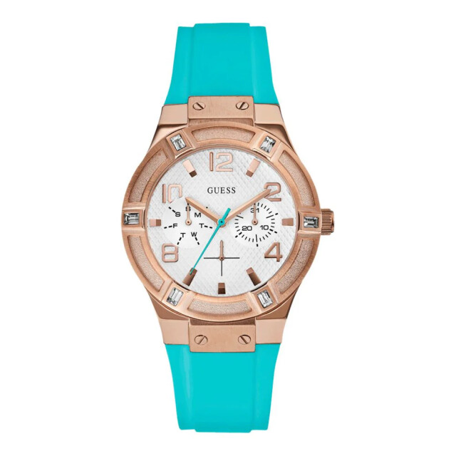 Guess Siliconen horloge voor stijlvol gebruik Guess Blauwe Siliconen Horloge Voor Stijlvol Gebruik large