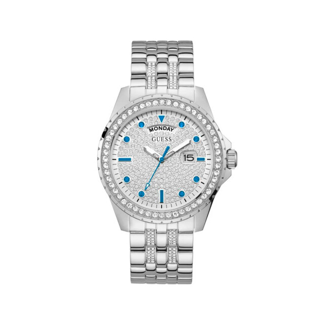 Guess Rvs horloge voor stijlvolle gelegenheden Guess Zilveren RVS Horloge Voor Stijlvolle Gelegenheden large