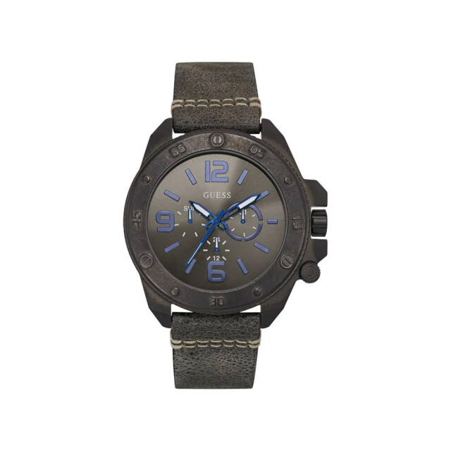 Guess Leren horloge voor elegante stijl Guess Grijs Leren Horloge Voor Elegante Stijl large