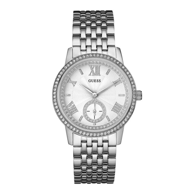 Guess Stalen horloge voor stijlvolle gelegenheden Guess Zilver Stalen Horloge Voor Stijlvolle Gelegenheden large