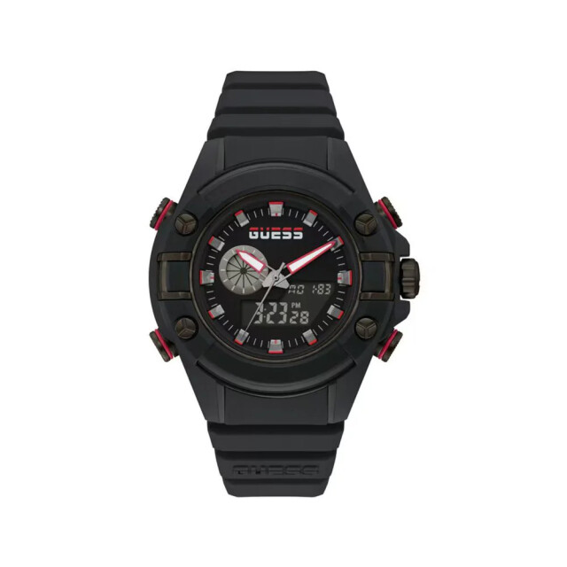Guess Hars horloge voor stijlvolle mannen Guess Zwarte Hars Horloge voor Stijlvolle Mannen large