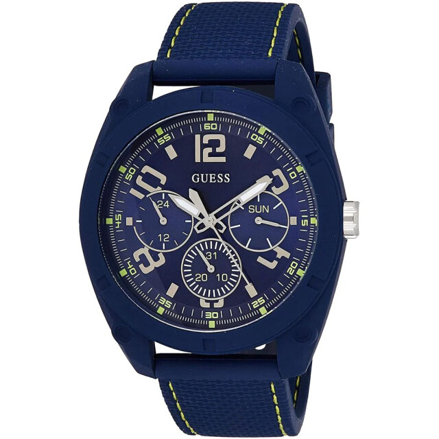 Guess Rubber horloge voor stijlvolle gelegenheden Guess Blauwe Rubber Horloge Voor Stijlvolle Gelegenheden large
