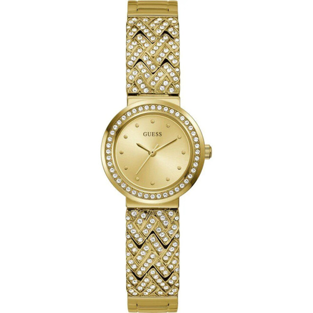 Guess Rvs horloge voor stijlvolle gelegenheden Guess Gouden RVS Horloge Voor Stijlvolle Gelegenheden large