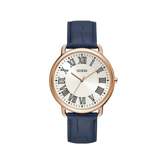 Guess Leren horloge voor stijlvolle mannen Guess Blauwe Leren Horloge Voor Stijlvolle Mannen large