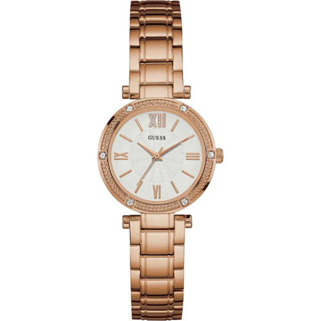 Guess Roze stalen horloge met analoge wijzerplaat Guess Roze Gouden Stalen Horloge Met Analoge Wijzerplaat large