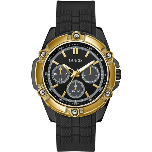 Guess Rubber horloge voor stijlvolle elegantie Guess Zwarte Rubber Horloge voor Stijlvolle Elegantie large