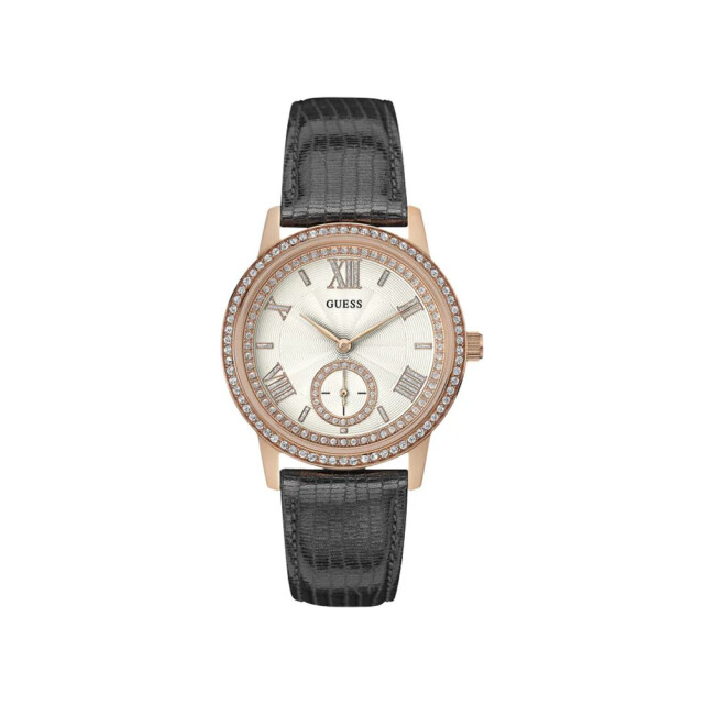 Guess Leren horloge voor dames model gramercy Guess Grijs Leren Horloge Voor Dames Model Gramercy large