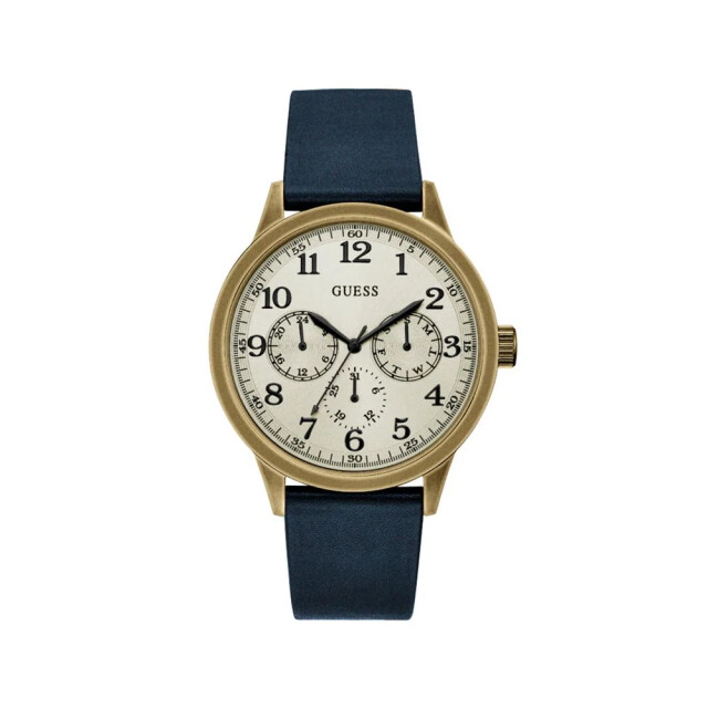 Guess Leren horloge stijlvol voor de moderne man Guess Blauwe Leren Horloge Stijlvol Voor de Moderne Man large