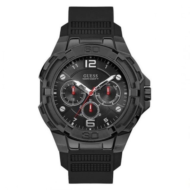 Guess Siliconen horloge voor iedere gelegenheid Guess Zwart Siliconen Horloge Voor Iedere Gelegenheid large