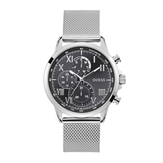 Guess Rvs horloge stijlvol en tijdloos accessoire Guess Grijze RVS Horloge - Stijlvol en Tijdloos Accessoire large