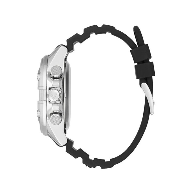 Guess Silicone horloge met grijze kast 47mm Guess Zwart Silicone Horloge Met Grijze Kast 47MM large