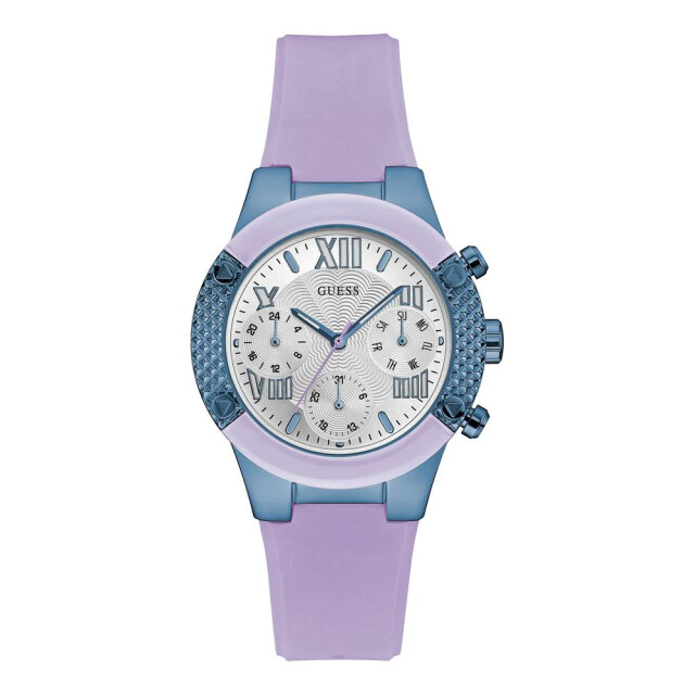 Guess Siliconen horloge voor stijlvol gebruik Guess Paarse Siliconen Horloge Voor Stijlvol Gebruik large