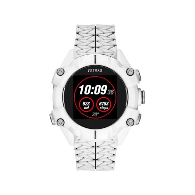 Guess Te hars horloge met digitale functies Guess Witte Hars Horloge Met Digitale Functies large