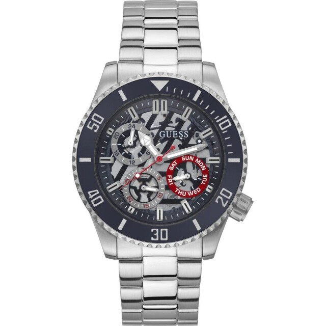 Guess Rvs horloge voor stijlvolle elegantie Guess Zilveren RVS Horloge Voor Stijlvolle Elegantie large