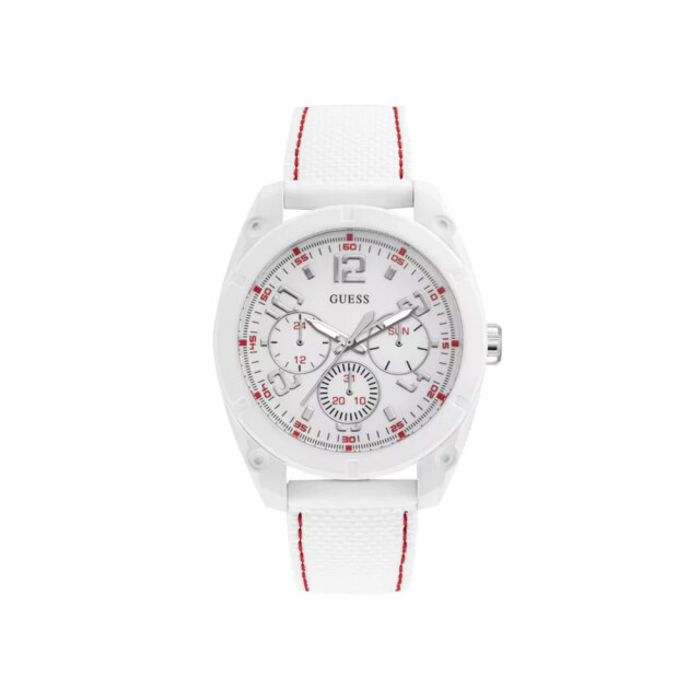 Guess Te resin horloge voor stijlvolle mannen Guess Witte Resin Horloge Voor Stijlvolle Mannen large