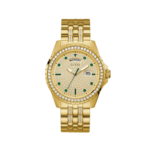 Guess Roestvrij stalen horloge voor stijlvolle mannen Guess Gouden Roestvrij Stalen Horloge voor Stijlvolle Mannen large