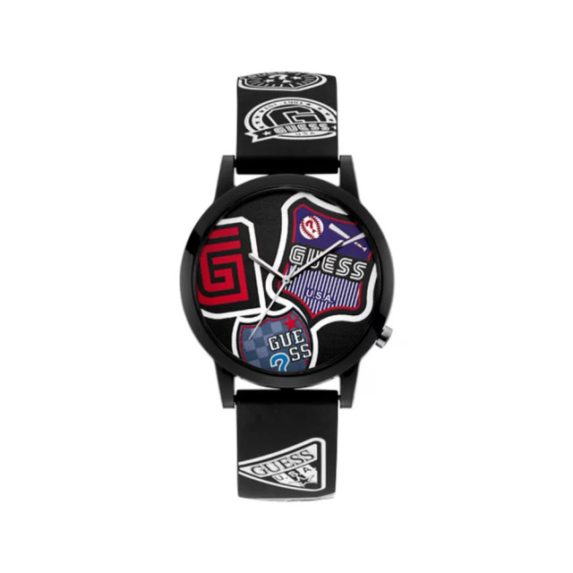 Guess Siliconen horloge stijlvol en functioneel Guess Zwart Siliconen Horloge Stijlvol en Functioneel large