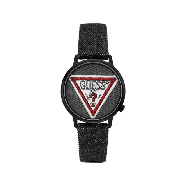 Guess Textiel horloge voor stijlvolle gelegenheden Guess Zwarte Textiel Horloge Voor Stijlvolle Gelegenheden large