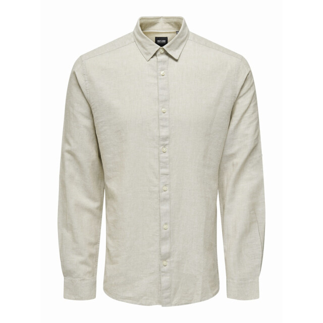 Only & Sons onscaiden ls solid linen shirt noos 22012321 chinchilla 05631.840.0043 large