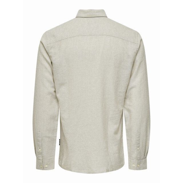 Only & Sons onscaiden ls solid linen shirt noos 22012321 chinchilla 05631.840.0043 large