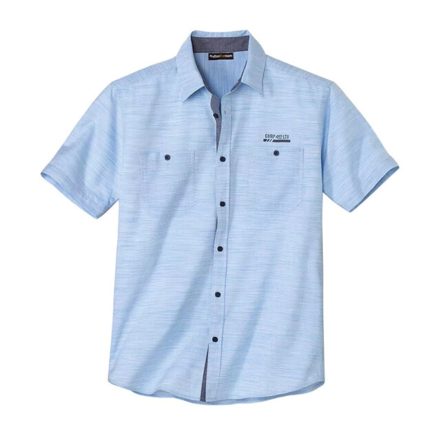Atlas For Men Heren slub overhemd met korte mouwen UTAF2040_lightblue large