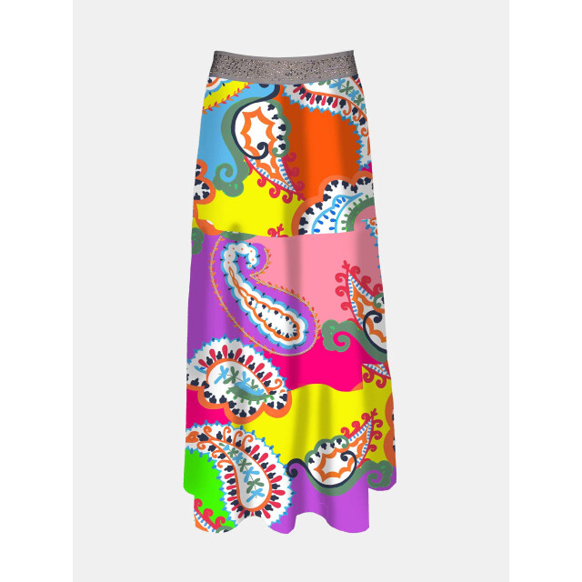 Mucho Gusto ® rok toulouse veelkleurig paisleyprint MUCHO GUSTO® Rok Toulouse Veelkleurig Paisleyprint large