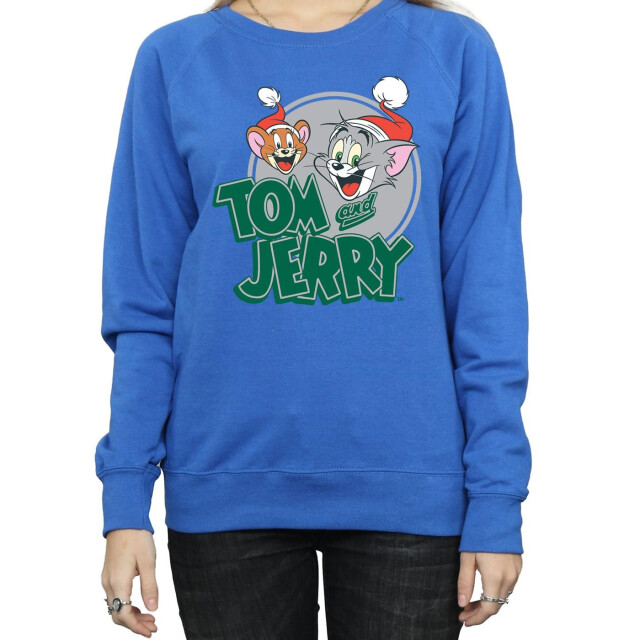 Li-cense Tom and jerry dames sweatshirt met kerstgroeten UTBI11649_royalblue large