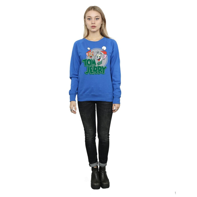 Li-cense Tom and jerry dames sweatshirt met kerstgroeten UTBI11649_royalblue large