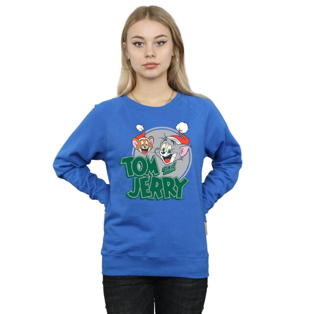 Li-cense Tom and jerry dames sweatshirt met kerstgroeten UTBI11649_royalblue large