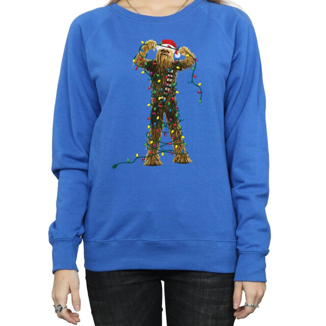 Li-cense Star wars dames chewbacca kerstverlichting sweatshirt UTBI10901_royalblue large