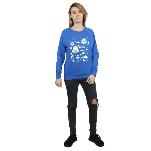 Li-cense Star wars dames kerstversieringen sweatshirt UTBI10991_royalblue large