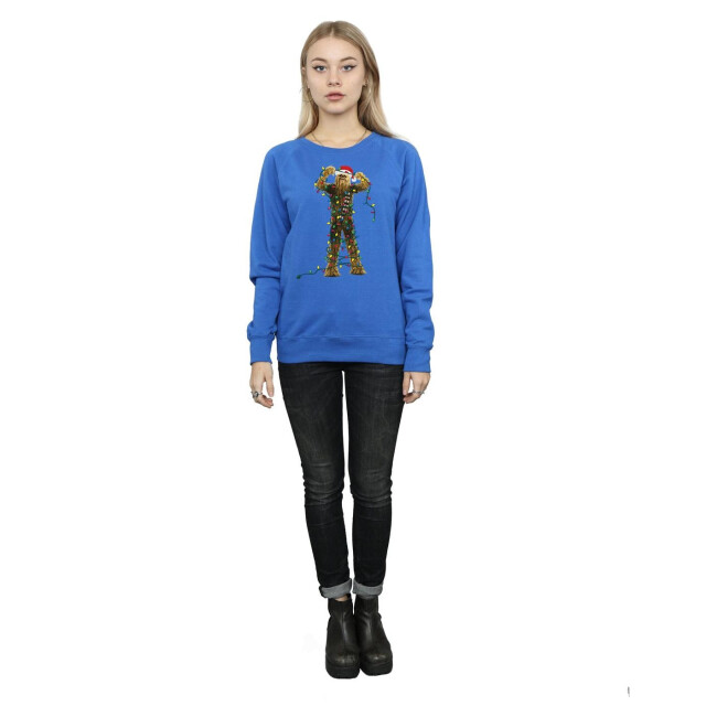 Li-cense Star wars dames chewbacca kerstverlichting sweatshirt UTBI10901_royalblue large