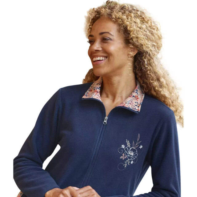 Atlas for Women Dames geborduurde fleece top & billen set UTAF2118_navy large