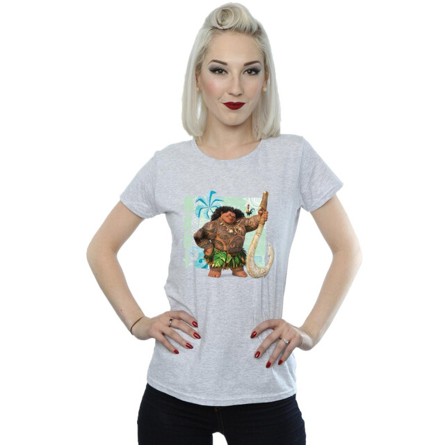 Li-cense Disney dames moana maui katoenen t-shirt UTBI33961_sportsgrey large