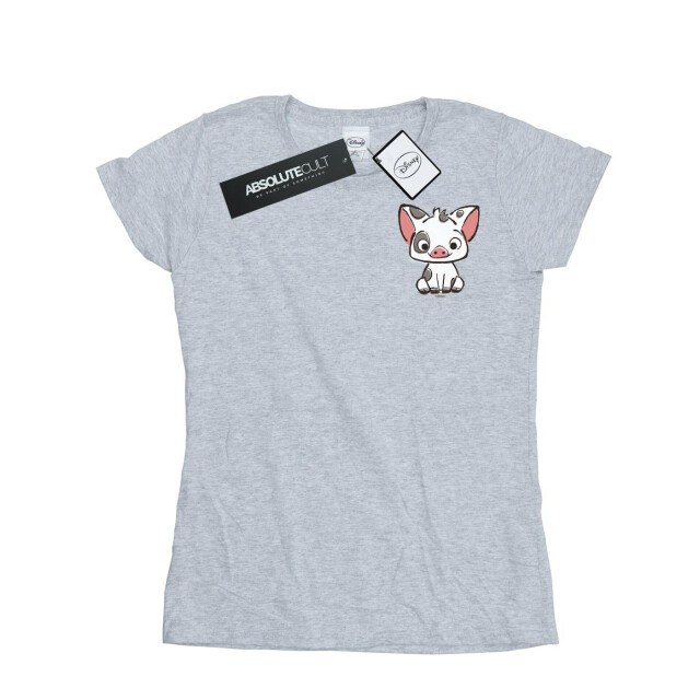 Li-cense Disney dames moana pua het varken borstprint katoenen t-shirt UTBI33999_sportsgrey large