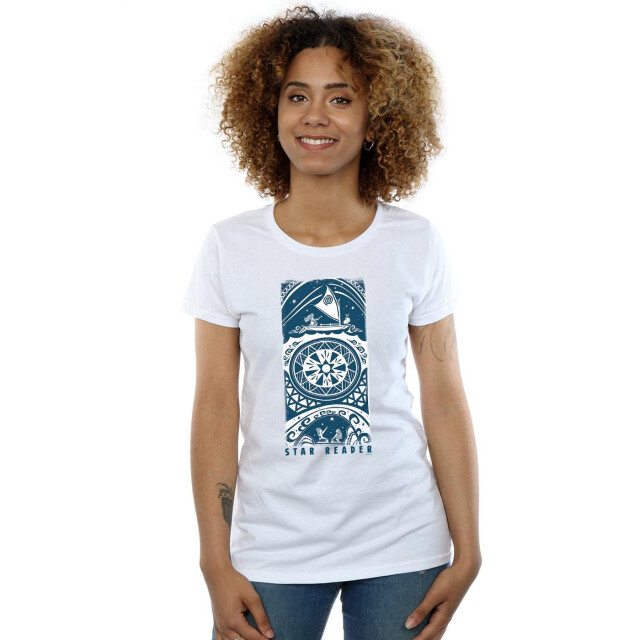 Li-cense Disney dames moana sterrenlezer katoenen t-shirt UTBI34019_white large