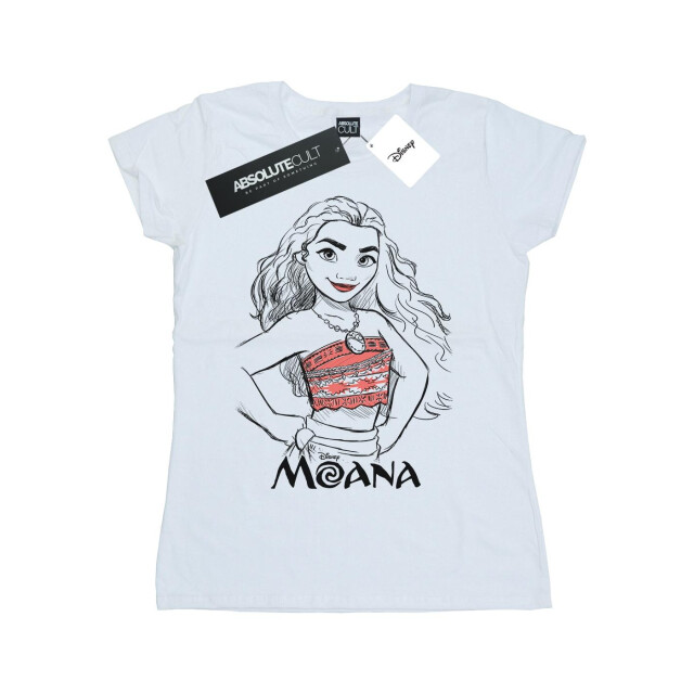 Li-cense Disney dames moana schets katoenen t-shirt UTBI34044_white large
