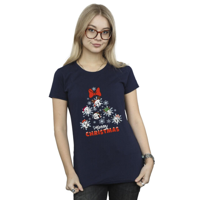 Li-cense Disney dames mickey mouse and friends kerstboom katoenen t-shirt UTBI33892_navyblue large