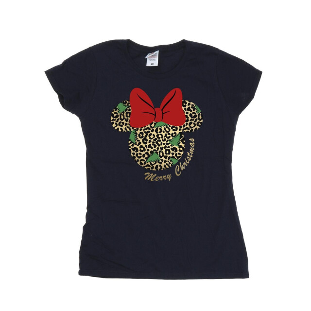 Li-cense Disney dames minnie mouse luipaard kerst katoenen t-shirt UTBI33893_navyblue large