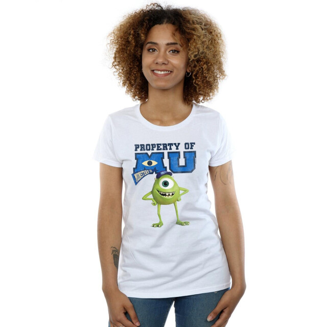 Li-cense Disney dames monsters university eigendom van mu mike katoenen t-shirt UTBI34068_white large