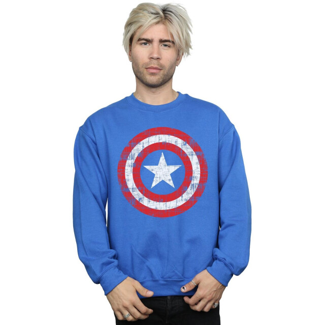 Li-cense Marvel heren avengers captain america gekrast schild sweatshirt UTBI3425_royalblue large